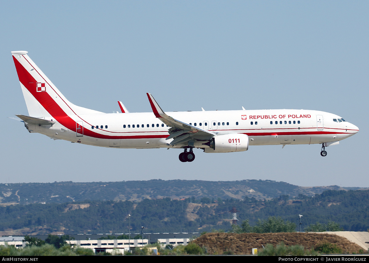 Aircraft Photo of 0111 | Boeing 737-800 BBJ2 | Poland - Air Force | AirHistory.net #473139