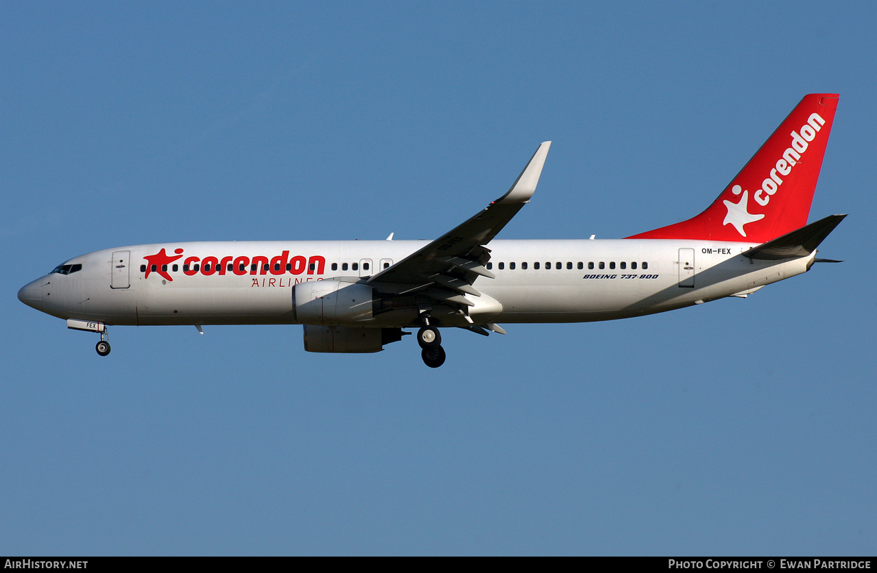 Aircraft Photo of OM-FEX | Boeing 737-8Q8 | Corendon Airlines | AirHistory.net #473281
