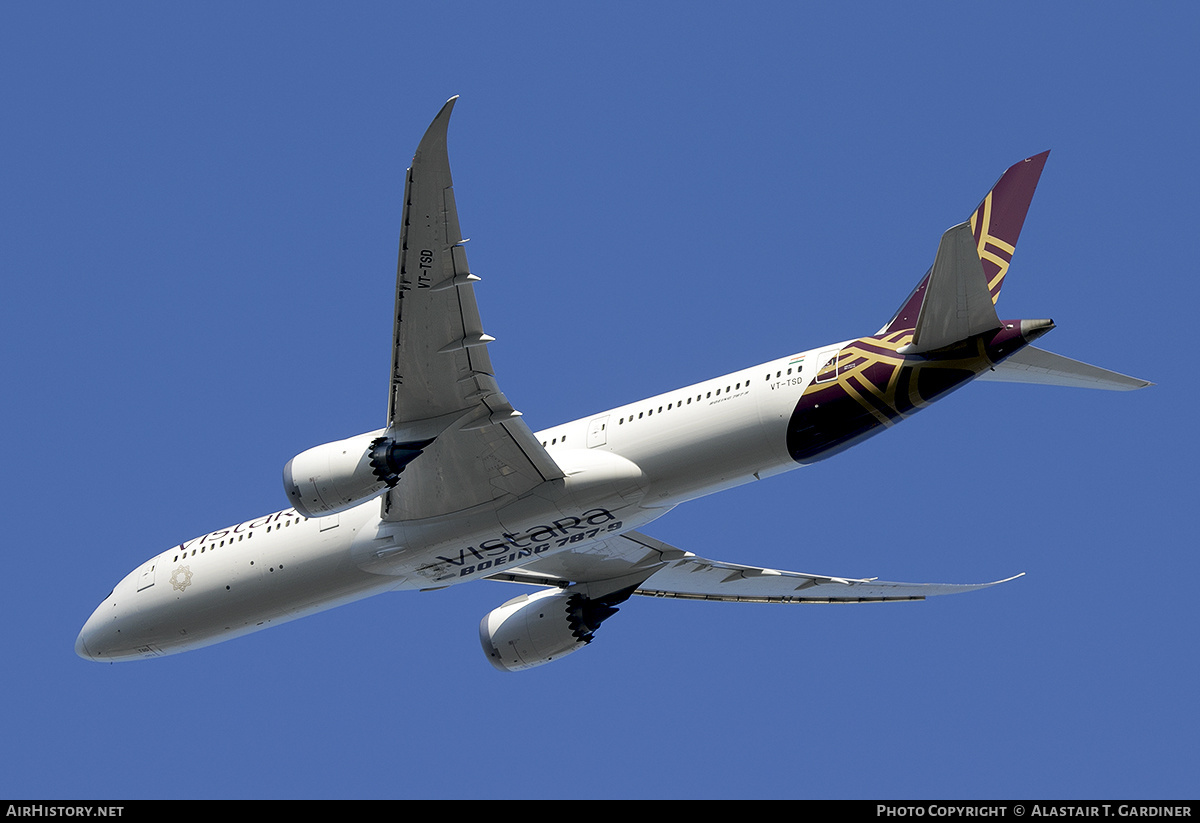 Aircraft Photo of VT-TSD | Boeing 787-9 Dreamliner | Vistara | AirHistory.net #473344