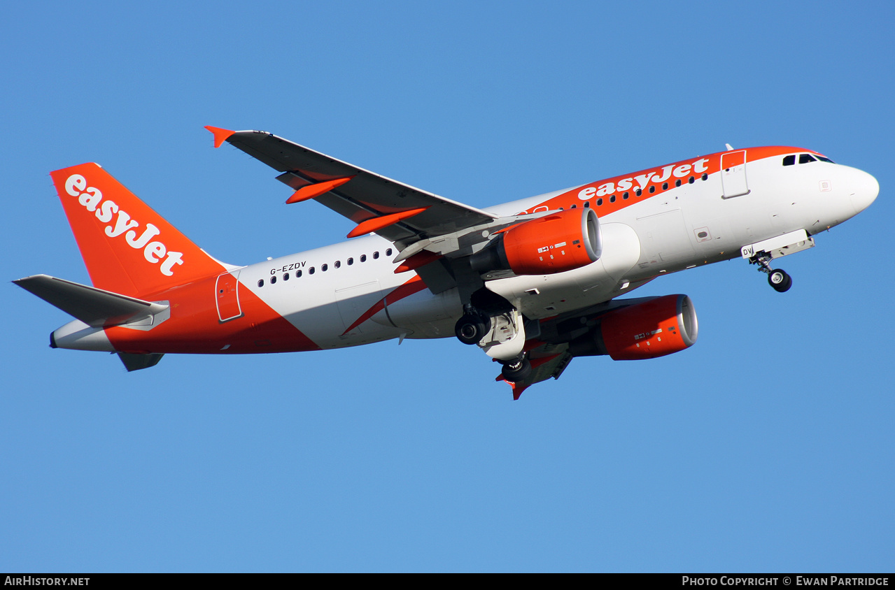 Aircraft Photo of G-EZDV | Airbus A319-111 | EasyJet | AirHistory.net #473375