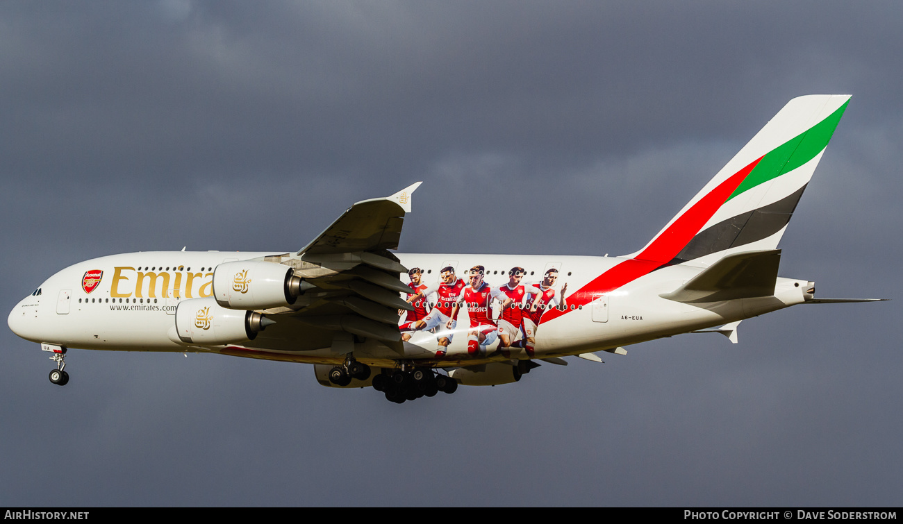 Aircraft Photo of A6-EUA | Airbus A380-861 | Emirates | AirHistory.net #473611