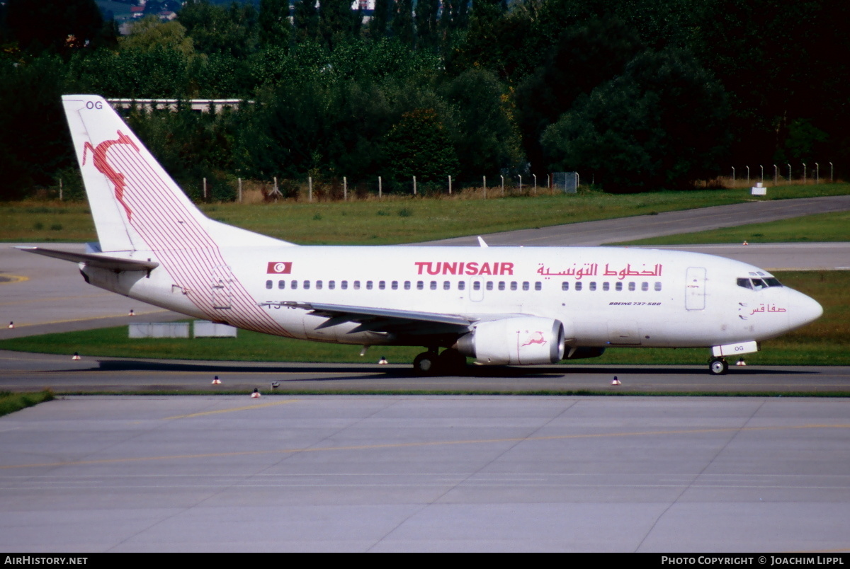 Aircraft Photo of TS-IOG | Boeing 737-5H3 | Tunisair | AirHistory.net #473642