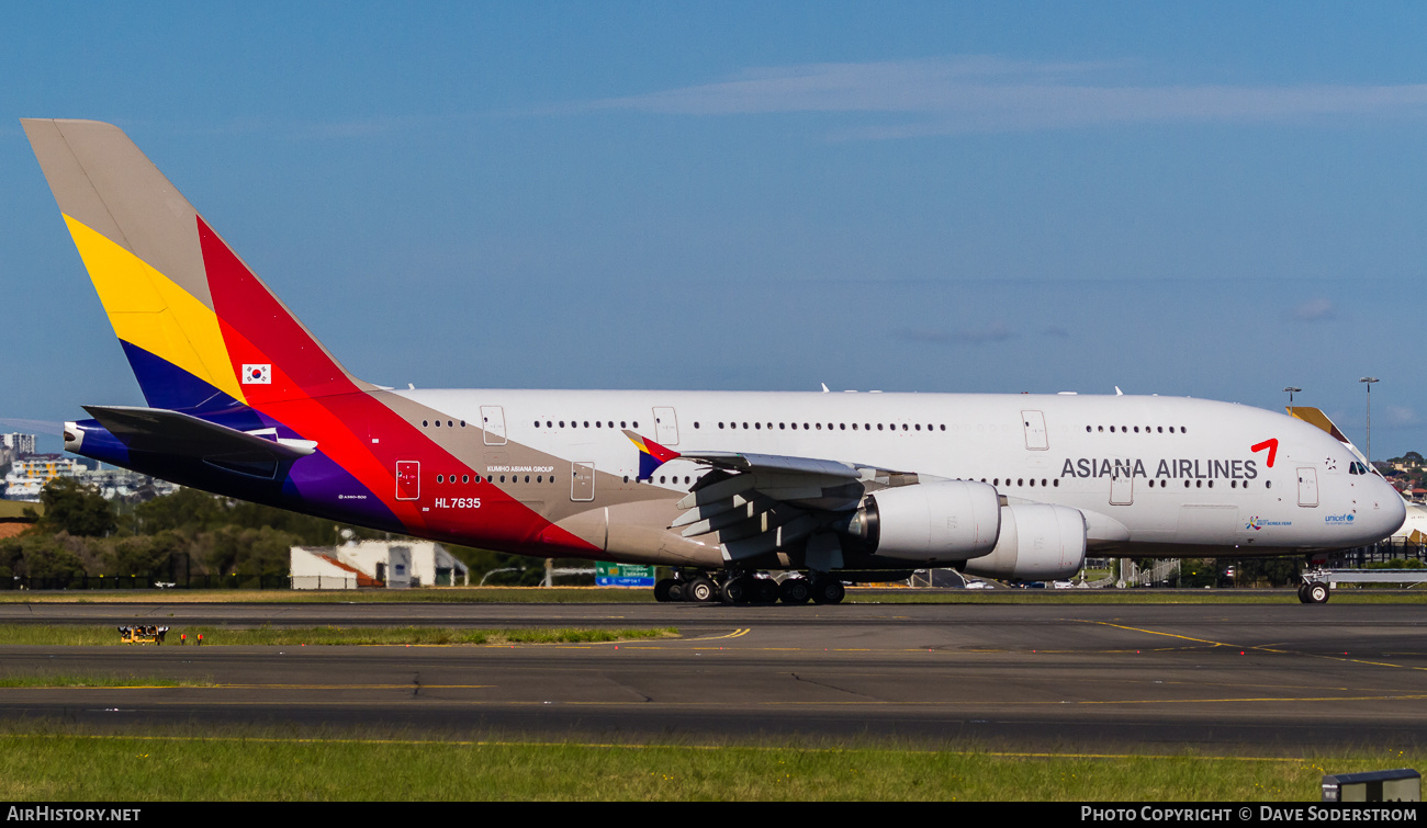 Aircraft Photo of HL7635 | Airbus A380-841 | Asiana Airlines | AirHistory.net #473679