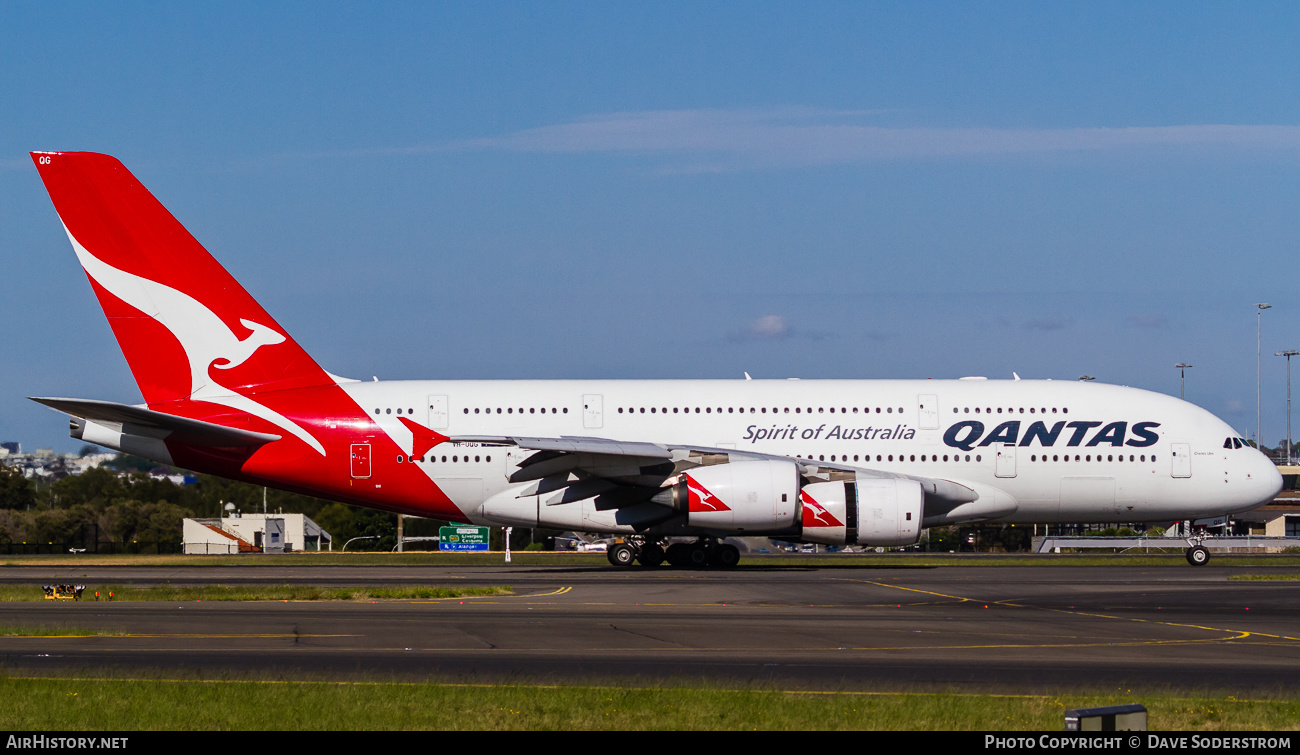 Aircraft Photo of VH-OQG | Airbus A380-842 | Qantas | AirHistory.net #473683