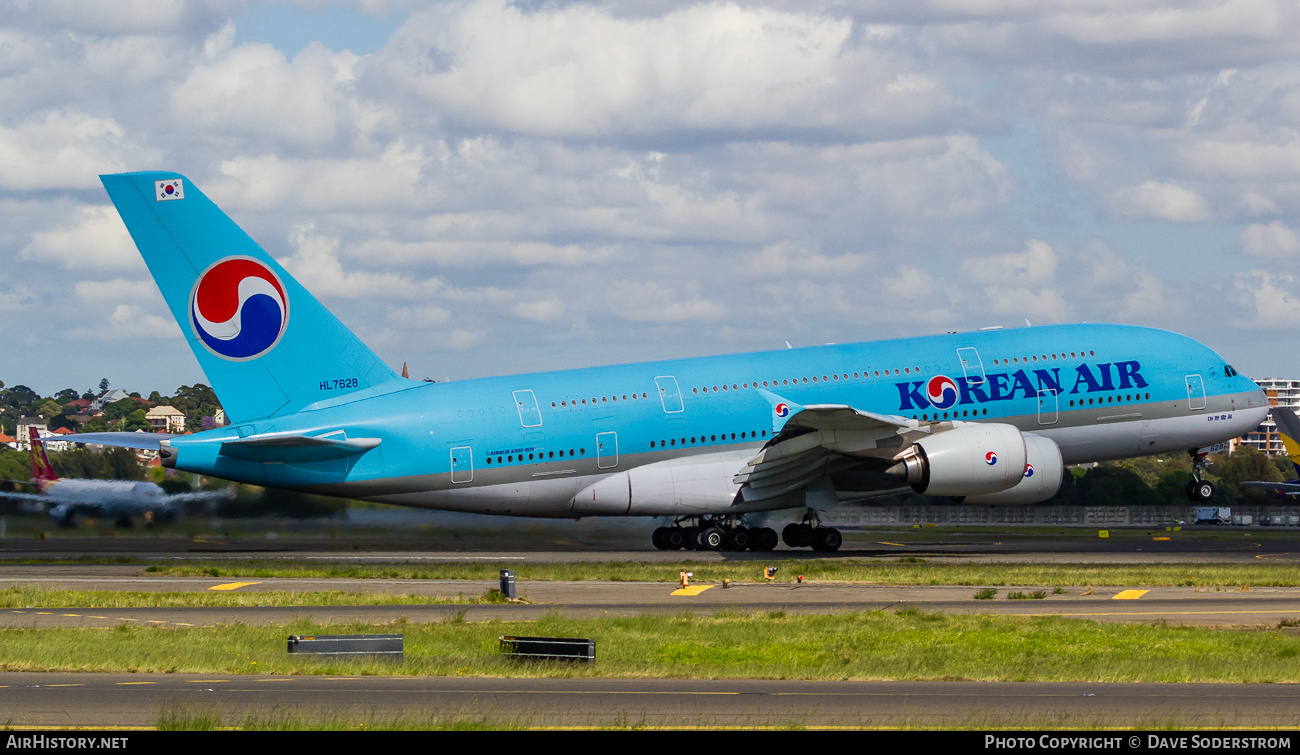 Aircraft Photo of HL7628 | Airbus A380-861 | Korean Air | AirHistory.net #473686