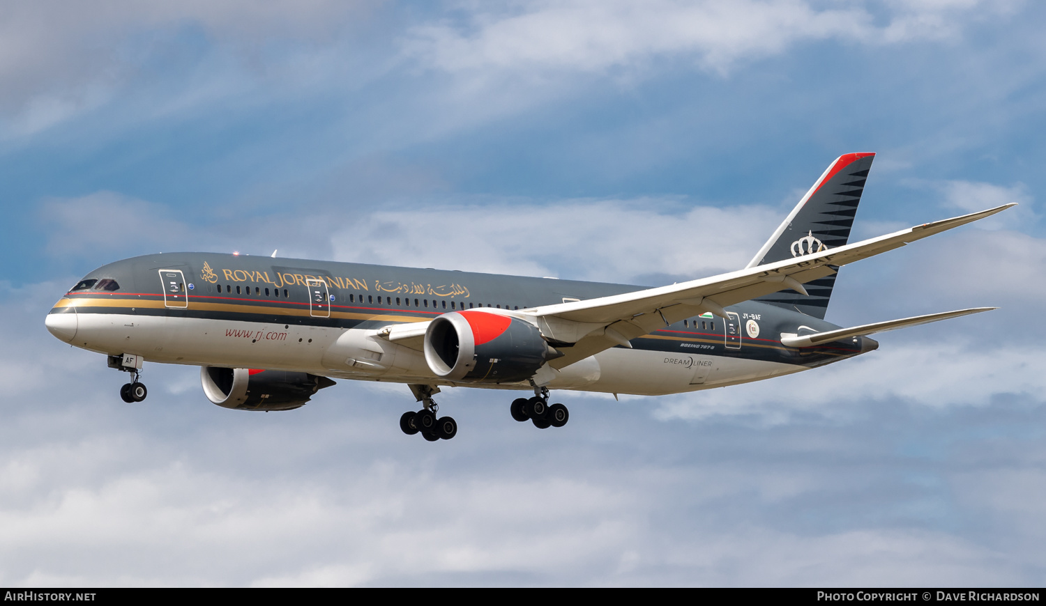 Aircraft Photo of JY-BAF | Boeing 787-8 Dreamliner | Royal Jordanian Airlines | AirHistory.net #473764