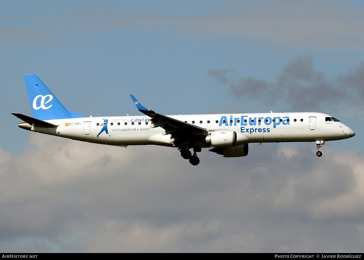 Aircraft Photo of EC-KRJ | Embraer 195LR (ERJ-190-200LR) | Air Europa Express | AirHistory.net #473835