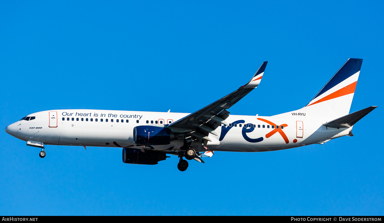 Aircraft Photo of VH-RYU | Boeing 737-8FE | REX - Regional Express | AirHistory.net #473920