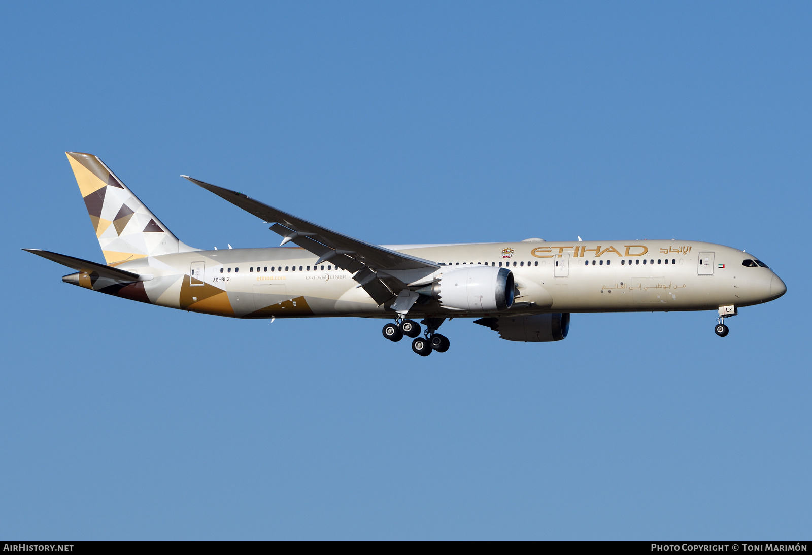 Aircraft Photo of A6-BLZ | Boeing 787-9 Dreamliner | Etihad Airways | AirHistory.net #474025