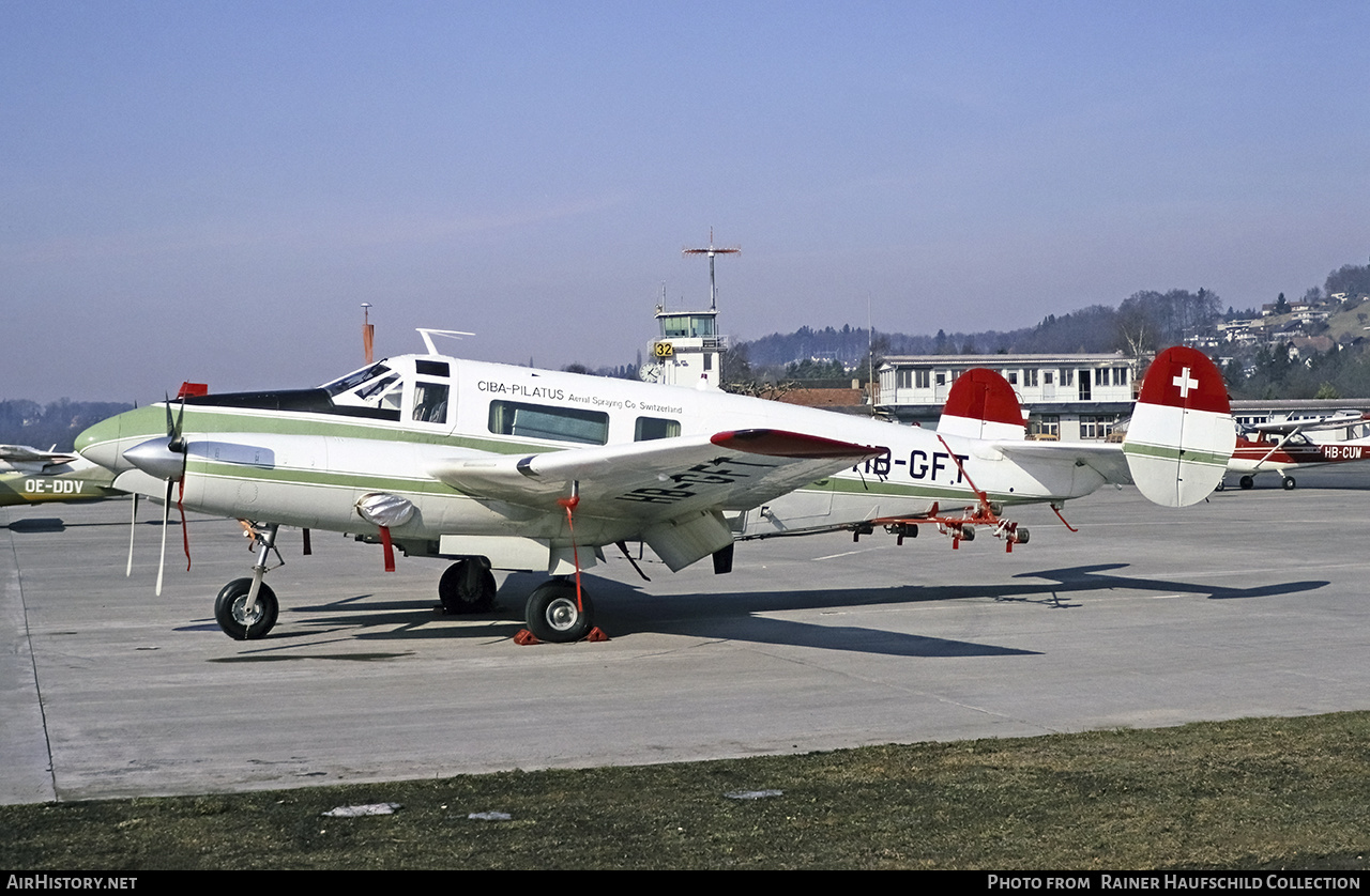 Aircraft Photo of HB-GFT | Beech C-45G Expeditor/Tri-Gear | CIBA-Pilatus Aerial Spraying Company | AirHistory.net #474643
