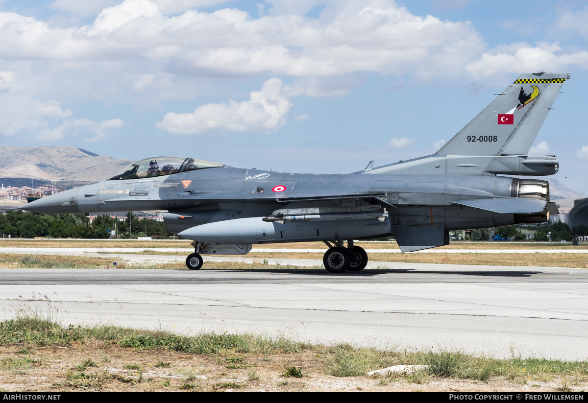 Aircraft Photo of 92-0008 | Lockheed F-16CG Fighting Falcon | Turkey - Air Force | AirHistory.net #474724