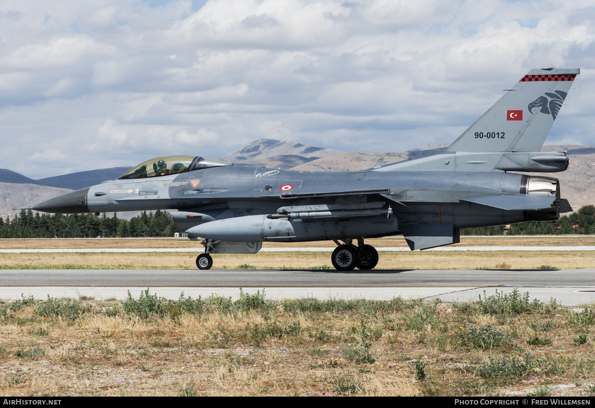 Aircraft Photo of 90-0012 | General Dynamics F-16CG Fighting Falcon | Turkey - Air Force | AirHistory.net #474808
