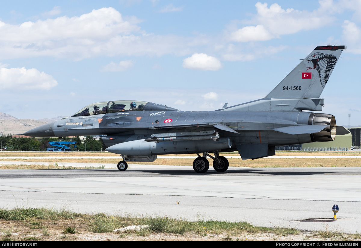 Aircraft Photo of 94-1560 | Lockheed Martin F-16DJ Fighting Falcon | Turkey - Air Force | AirHistory.net #474820