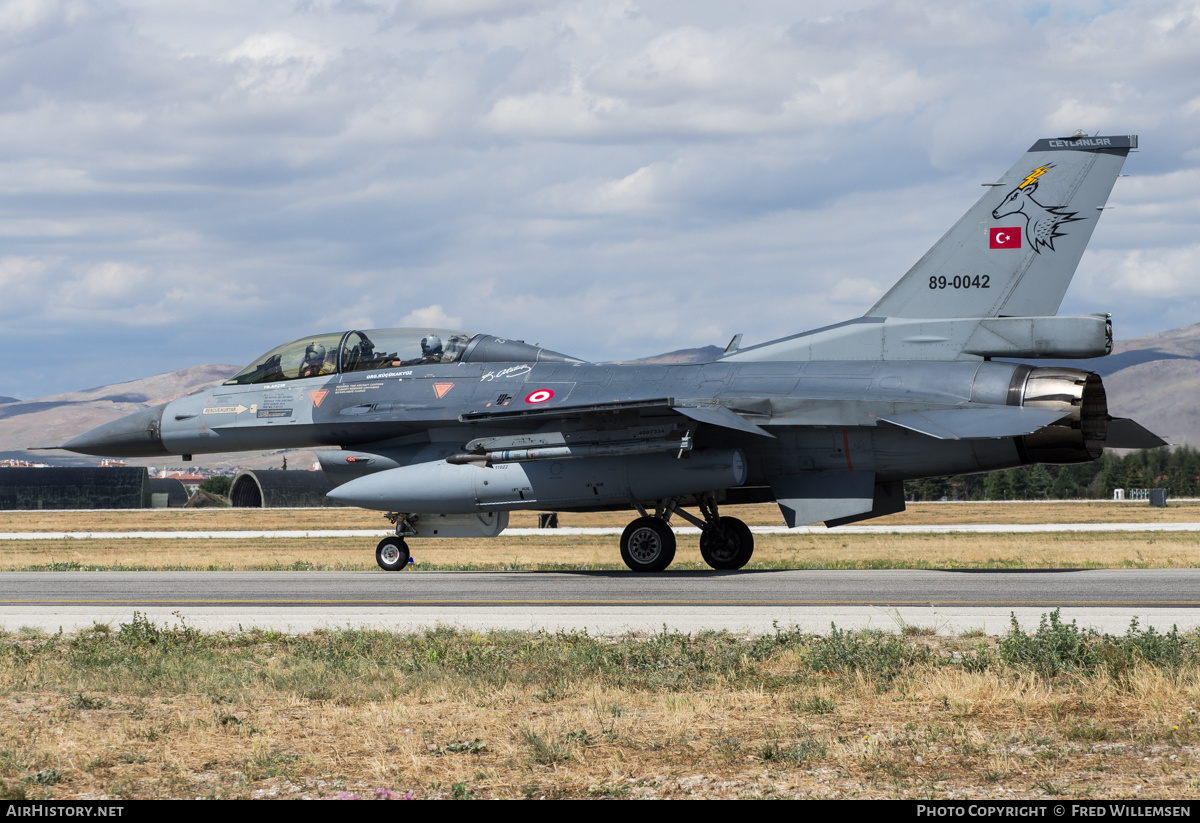 Aircraft Photo of 89-0042 | General Dynamics F-16DG Night Falcon | Turkey - Air Force | AirHistory.net #474828