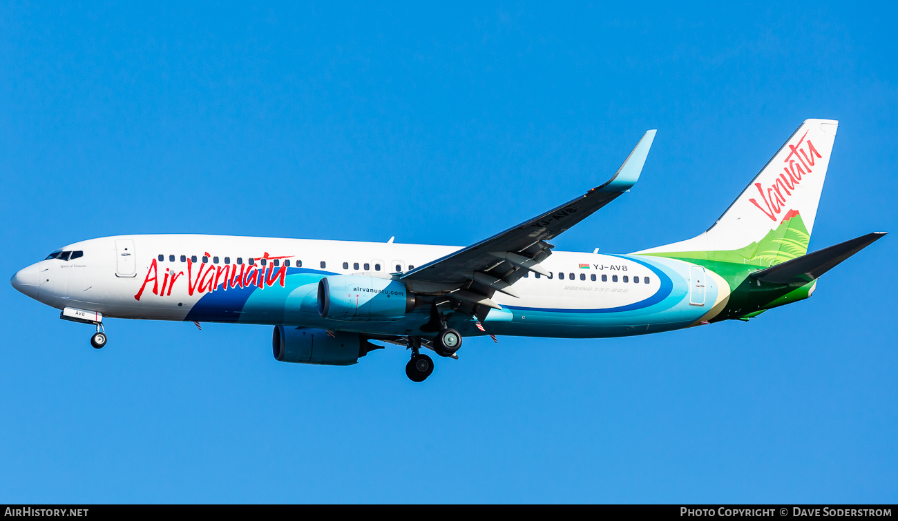 Aircraft Photo of YJ-AV8 | Boeing 737-8SH | Air Vanuatu | AirHistory.net #474908