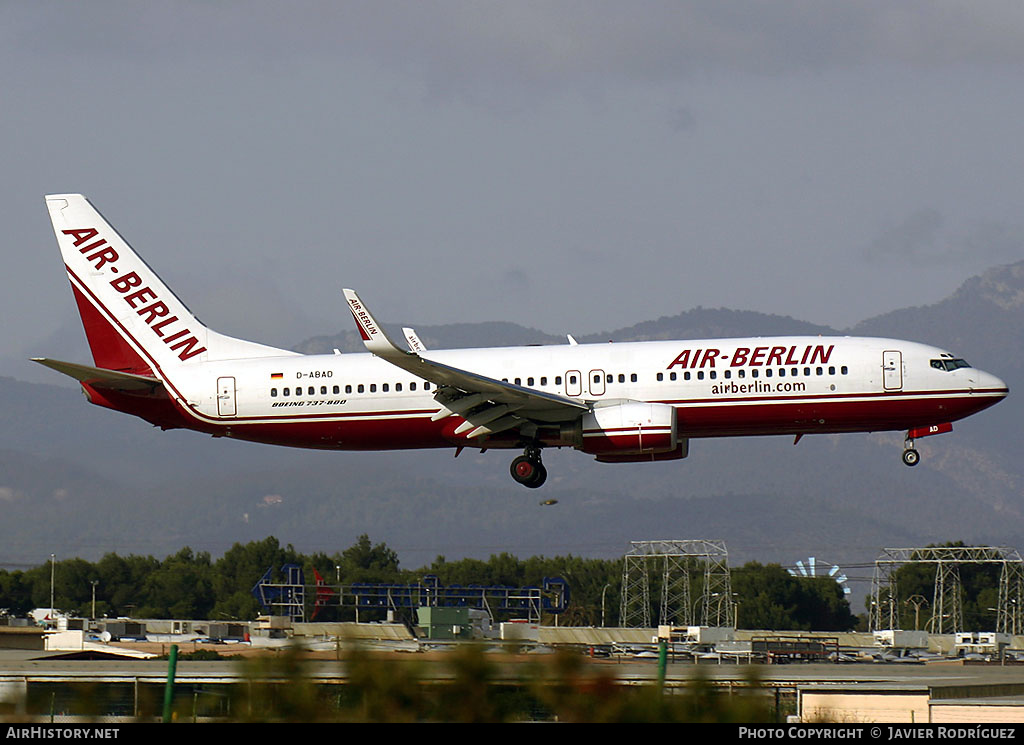 Aircraft Photo of D-ABAD | Boeing 737-86J | Air Berlin | AirHistory.net #474949