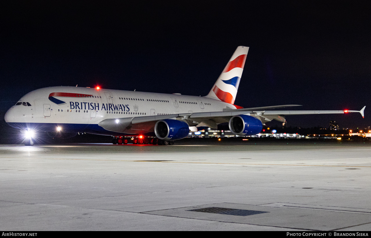 Aircraft Photo of G-XLED | Airbus A380-841 | British Airways | AirHistory.net #475076