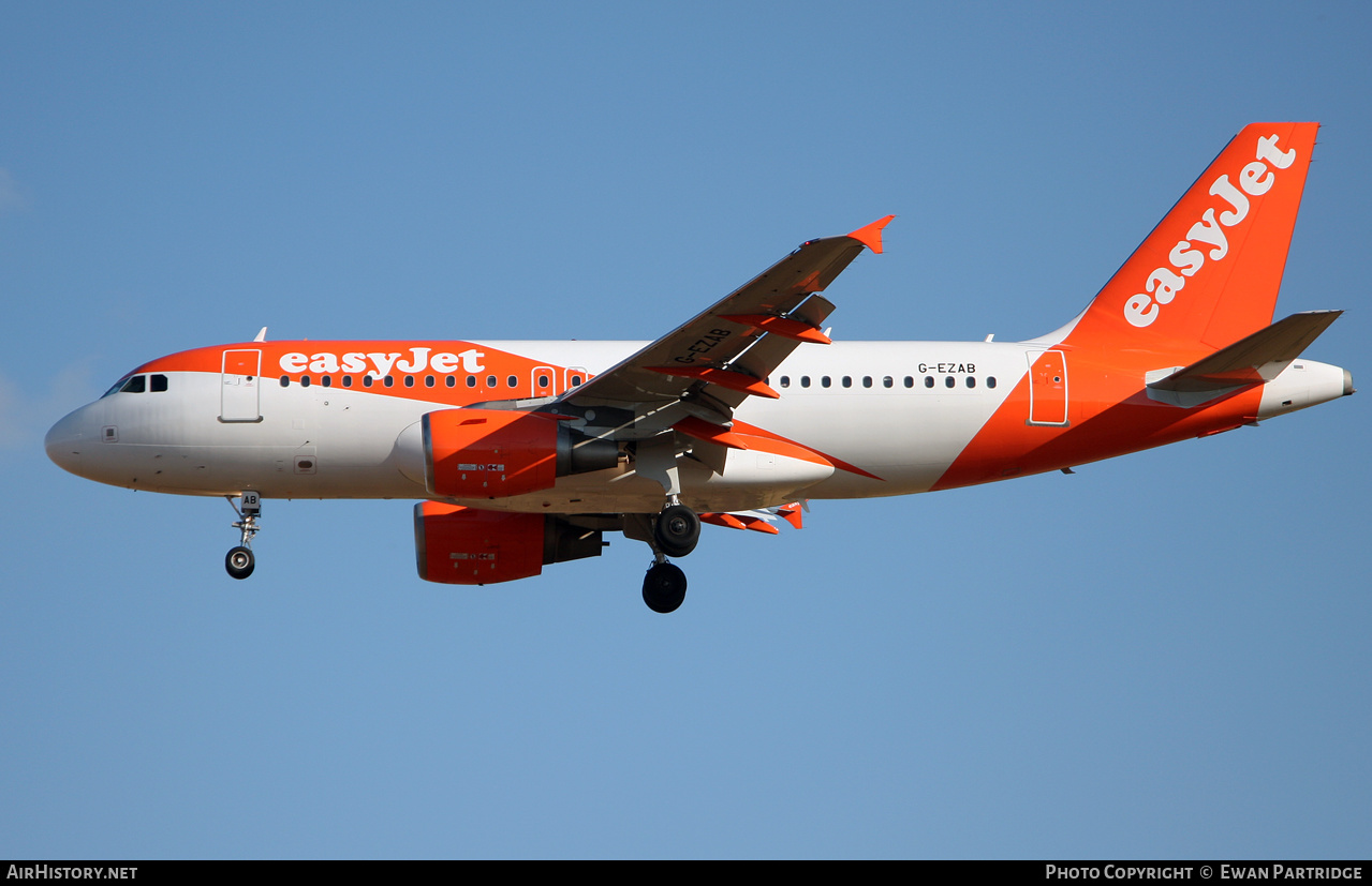 Aircraft Photo of G-EZAB | Airbus A319-111 | EasyJet | AirHistory.net #475165