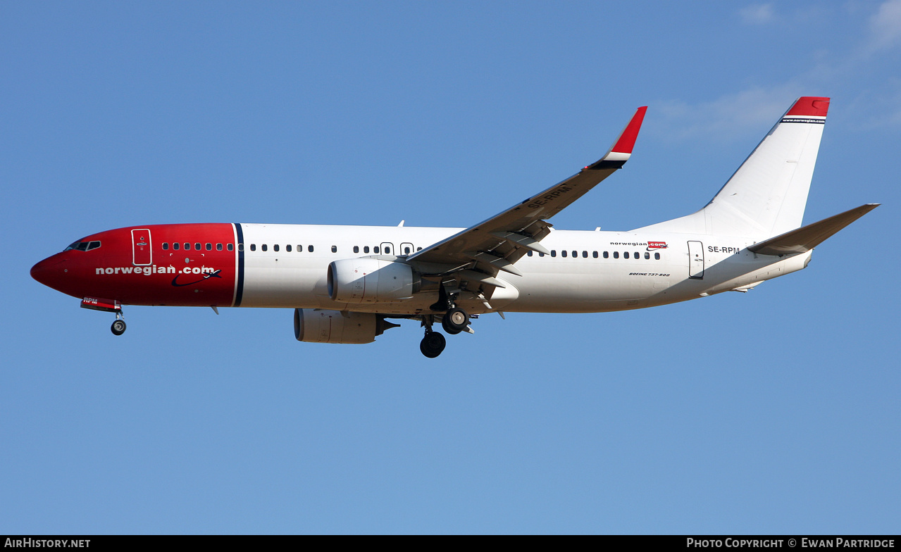 Aircraft Photo of SE-RPM | Boeing 737-8JP | Norwegian | AirHistory.net #475167