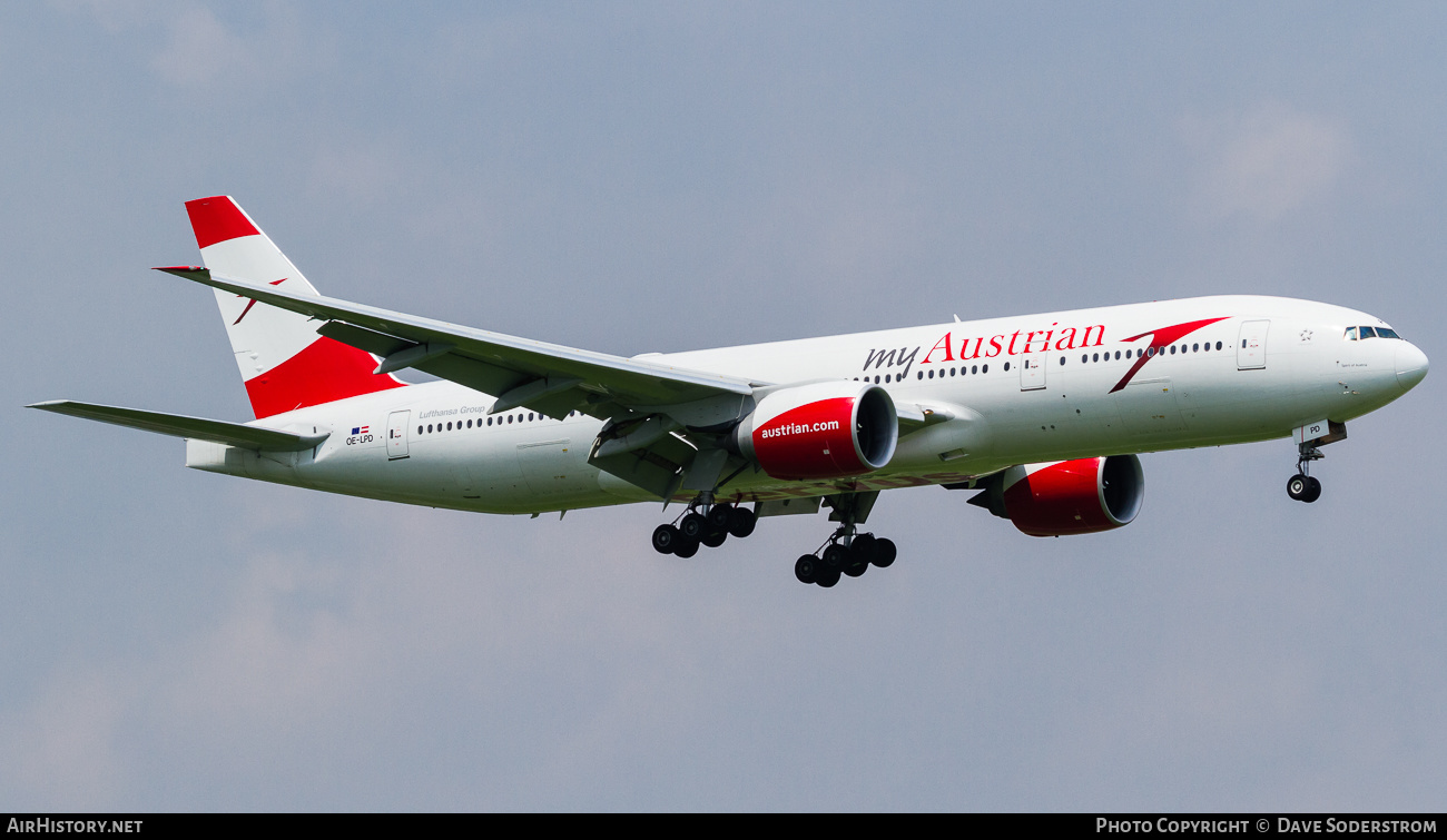 Aircraft Photo of OE-LPD | Boeing 777-2Z9/ER | Austrian Airlines | AirHistory.net #475185