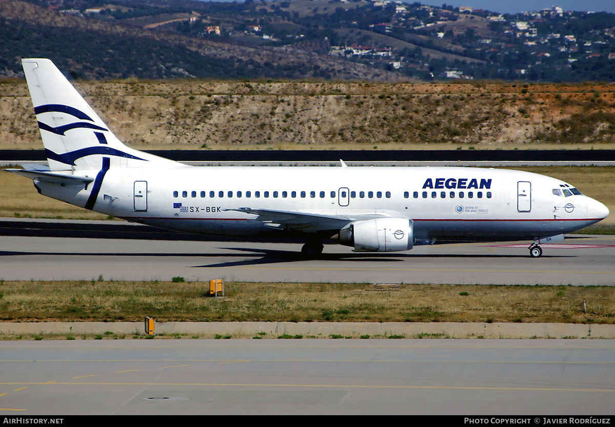 Aircraft Photo of SX-BGK | Boeing 737-3Y0 | Aegean Airlines | AirHistory.net #475267
