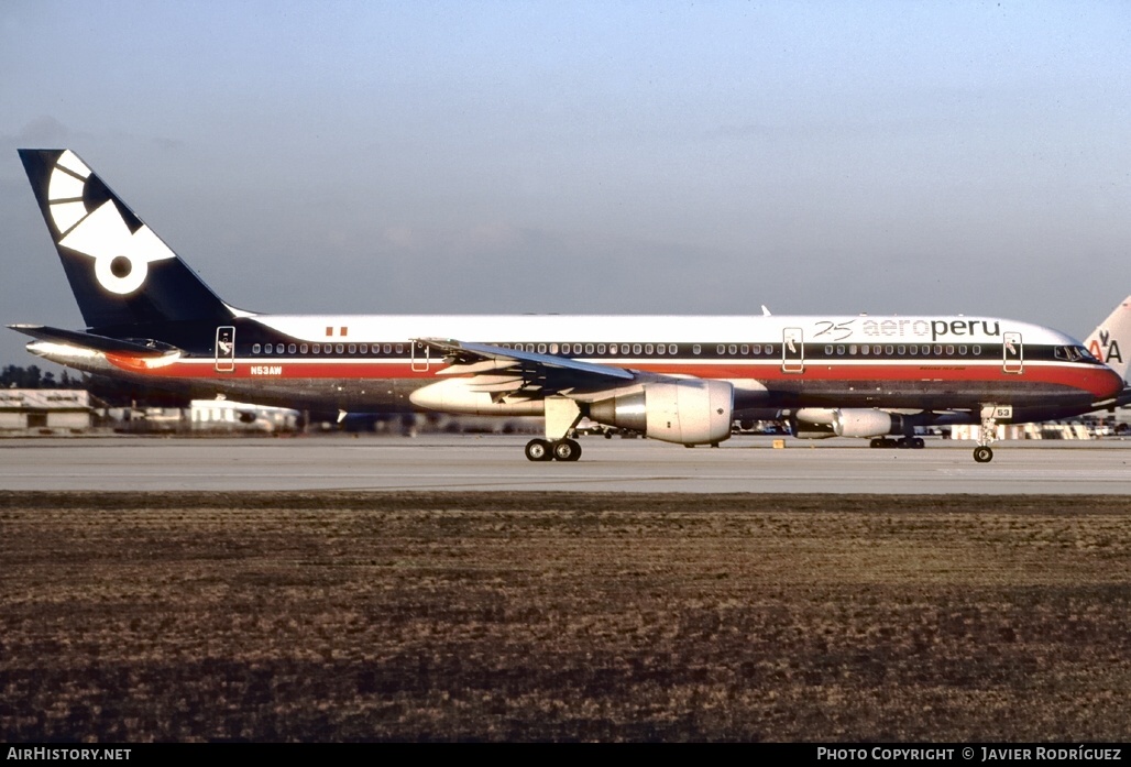 Aircraft Photo of N53AW | Boeing 757-23A | AeroPeru | AirHistory.net #475505