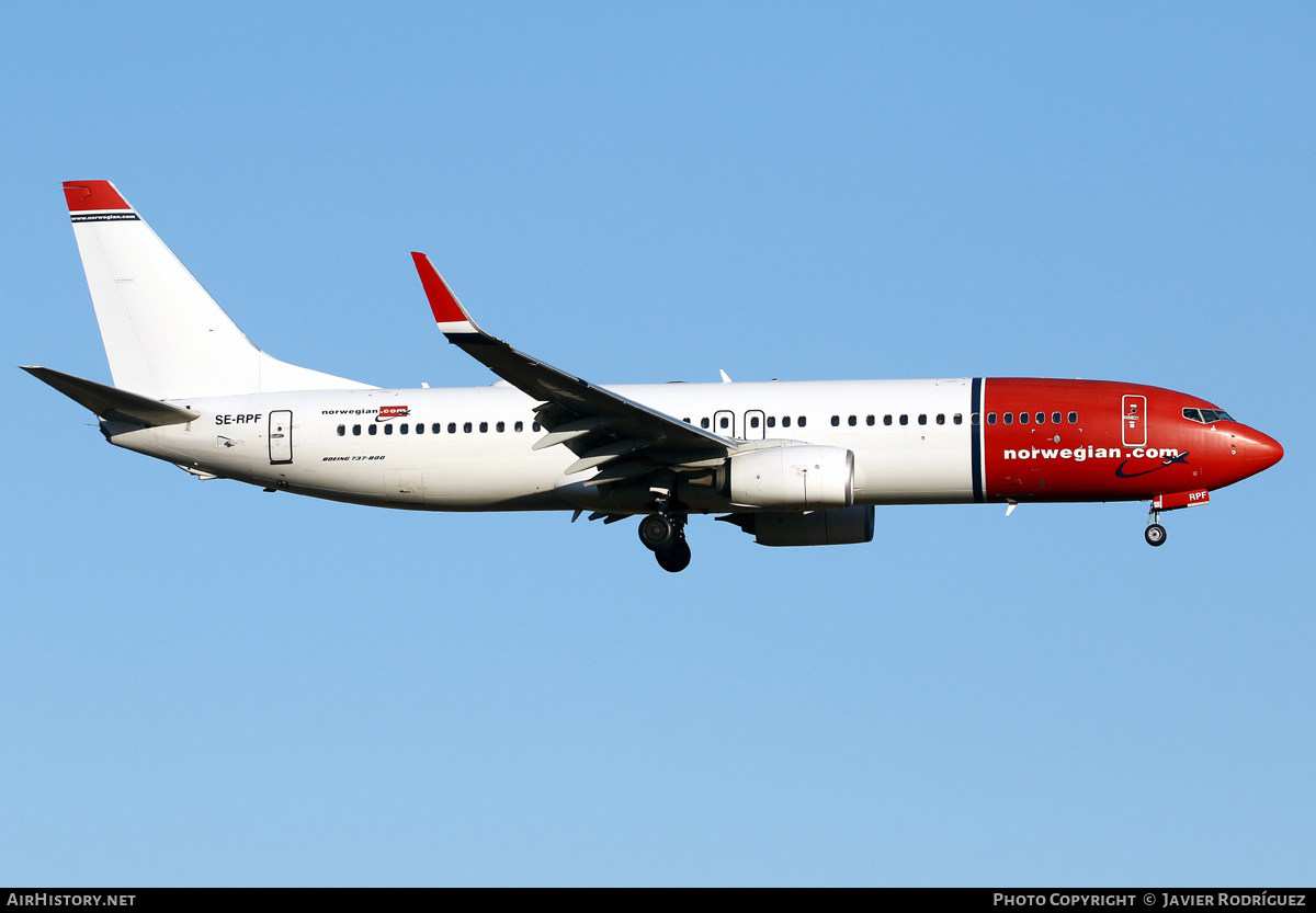 Aircraft Photo of SE-RPF | Boeing 737-8JP | Norwegian | AirHistory.net #475923