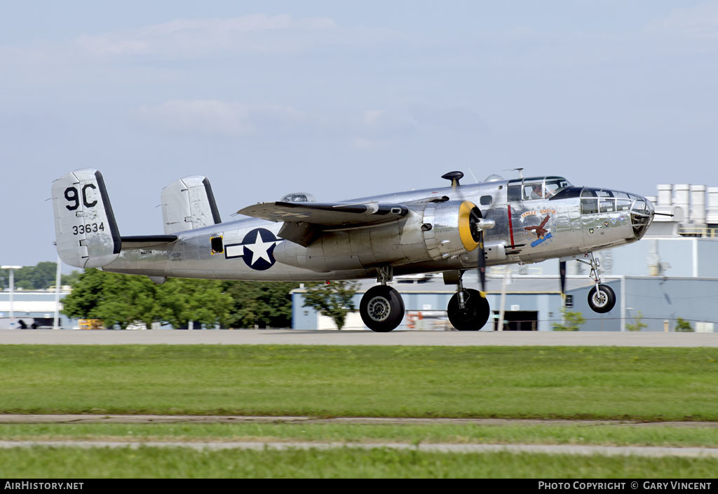 Aircraft Photo of N3774 / 33634 | North American B-25D Mitchell | USA - Air Force | AirHistory.net #476111
