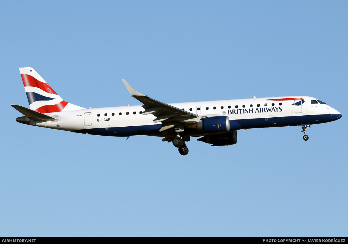 Aircraft Photo of G-LCAF | Embraer 190LR (ERJ-190-100LR) | British Airways | AirHistory.net #476259