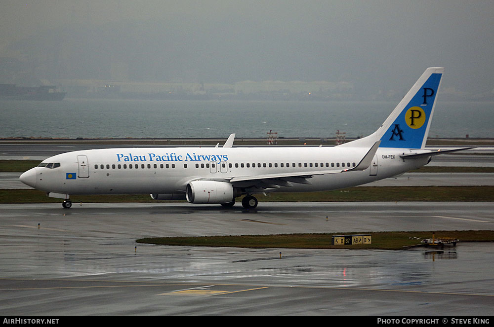 Aircraft Photo of OM-FEX | Boeing 737-8Q8 | Palau Pacific Airways - PPA | AirHistory.net #476328