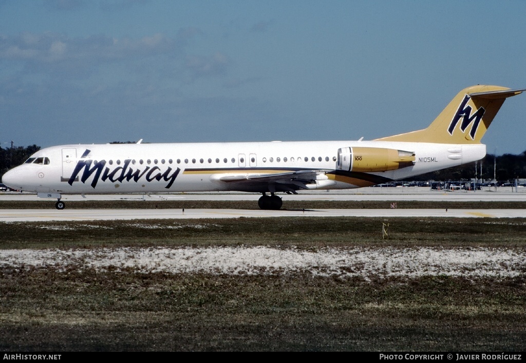 Aircraft Photo of N105ML | Fokker 100 (F28-0100) | Midway Airlines | AirHistory.net #476510