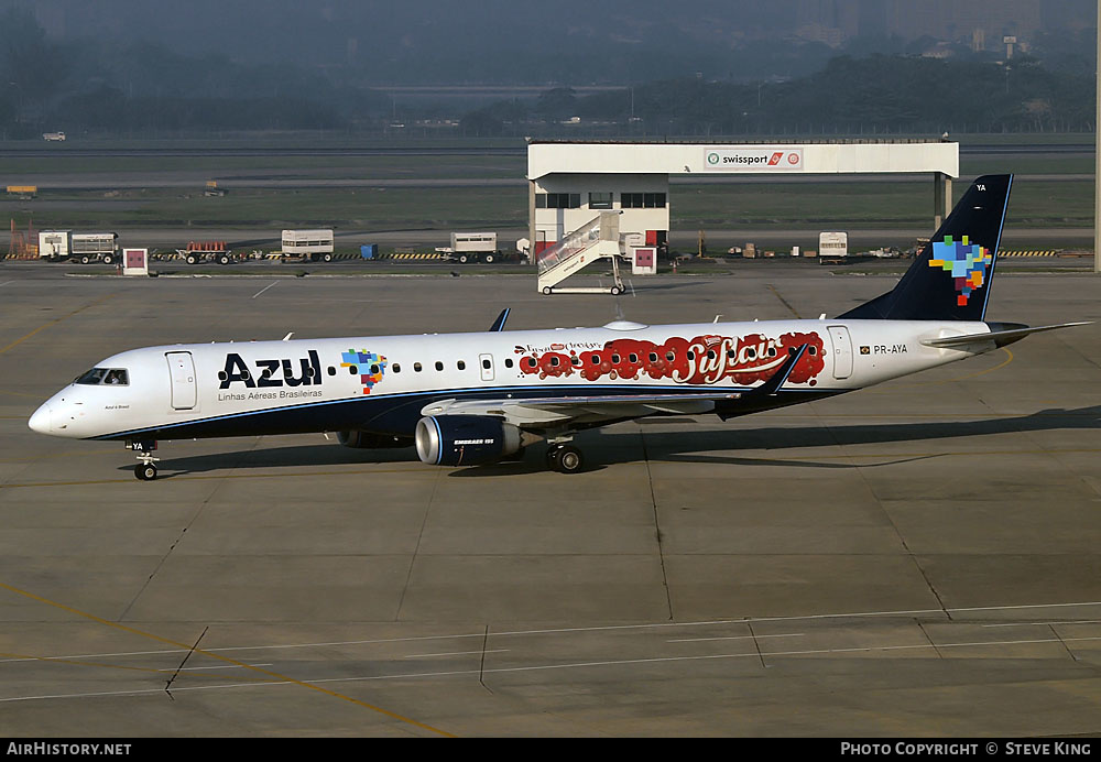 Aircraft Photo of PR-AYA | Embraer 195LR (ERJ-190-200LR) | Azul Linhas Aéreas Brasileiras | AirHistory.net #476533