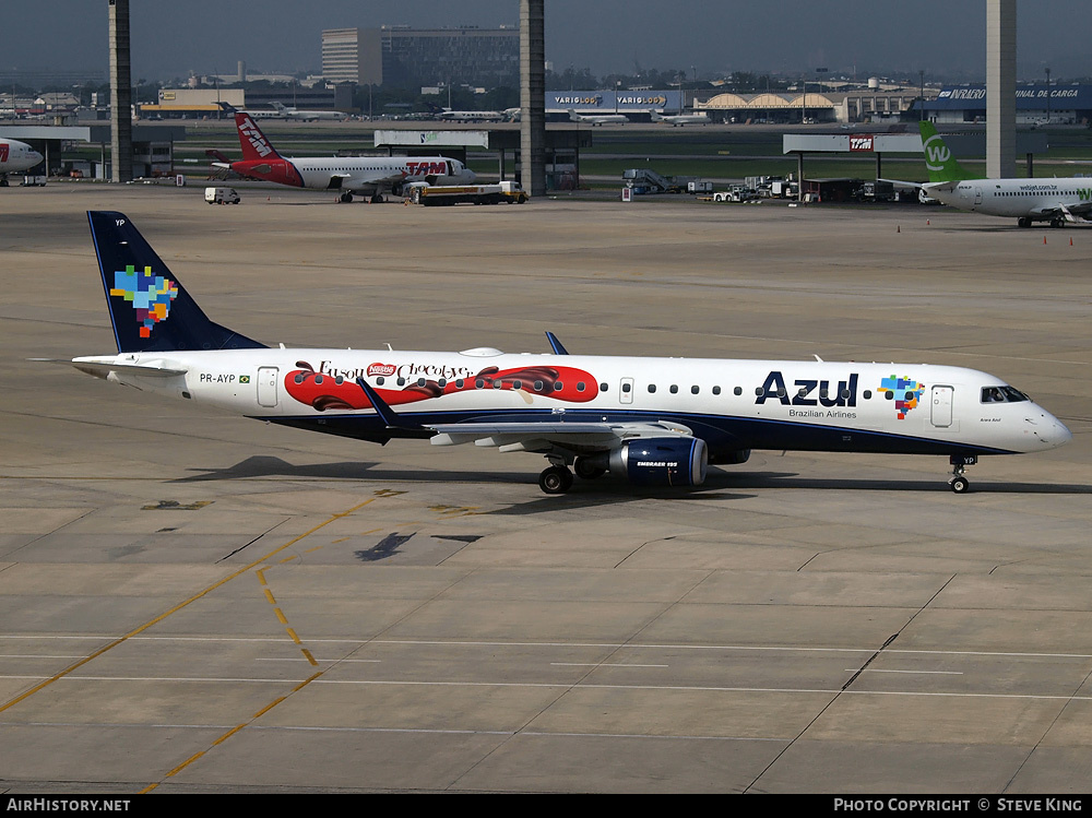 Aircraft Photo of PR-AYP | Embraer 195LR (ERJ-190-200LR) | Azul Linhas Aéreas Brasileiras | AirHistory.net #476552