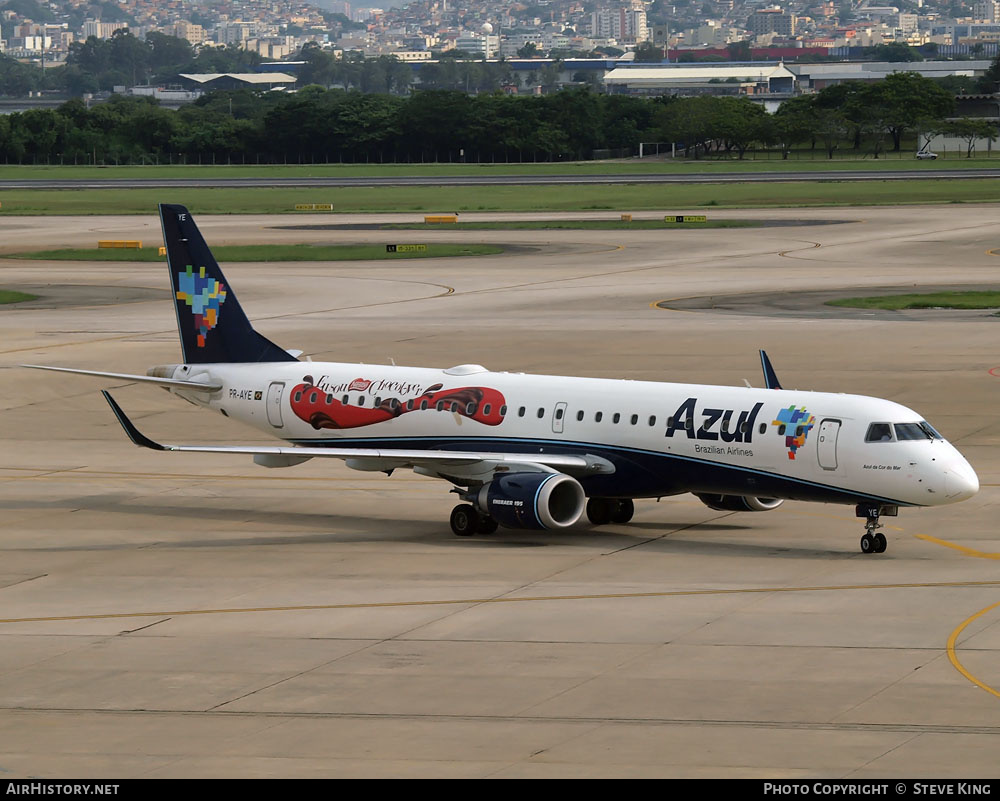 Aircraft Photo of PR-AYE | Embraer 195LR (ERJ-190-200LR) | Azul Linhas Aéreas Brasileiras | AirHistory.net #476570