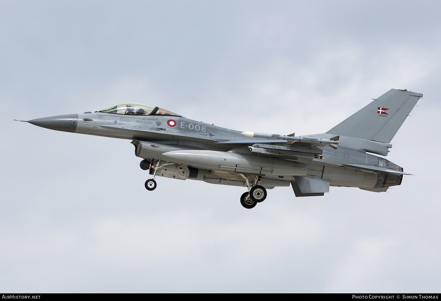 Aircraft Photo of E-008 | General Dynamics F-16A Fighting Falcon | Denmark - Air Force | AirHistory.net #476701