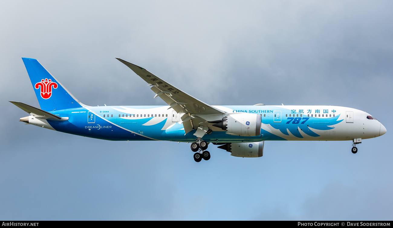 Aircraft Photo of B-20AA | Boeing 787-9 Dreamliner | China Southern Airlines | AirHistory.net #476768