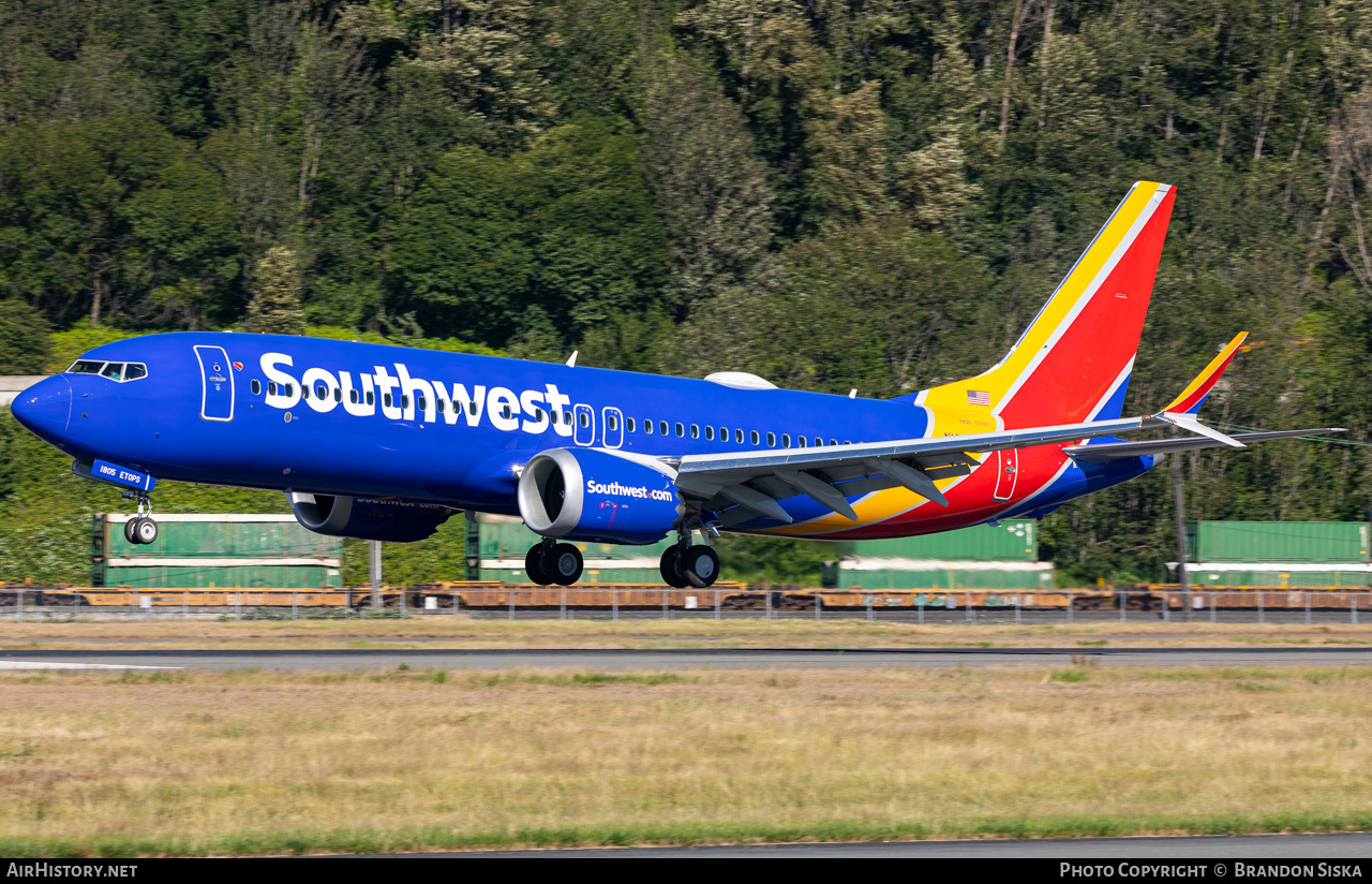 Aircraft Photo of N1805U | Boeing 737-8 Max 8 | Southwest Airlines | AirHistory.net #476781