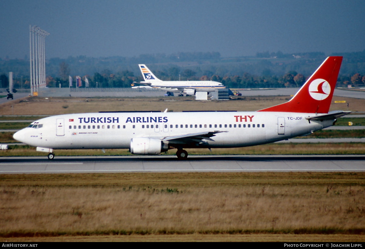 Aircraft Photo of TC-JDF | Boeing 737-4Y0 | THY Türk Hava Yolları - Turkish Airlines | AirHistory.net #477005