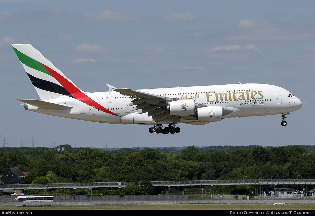 Aircraft Photo of A6-EOD | Airbus A380-861 | Emirates | AirHistory.net #477043