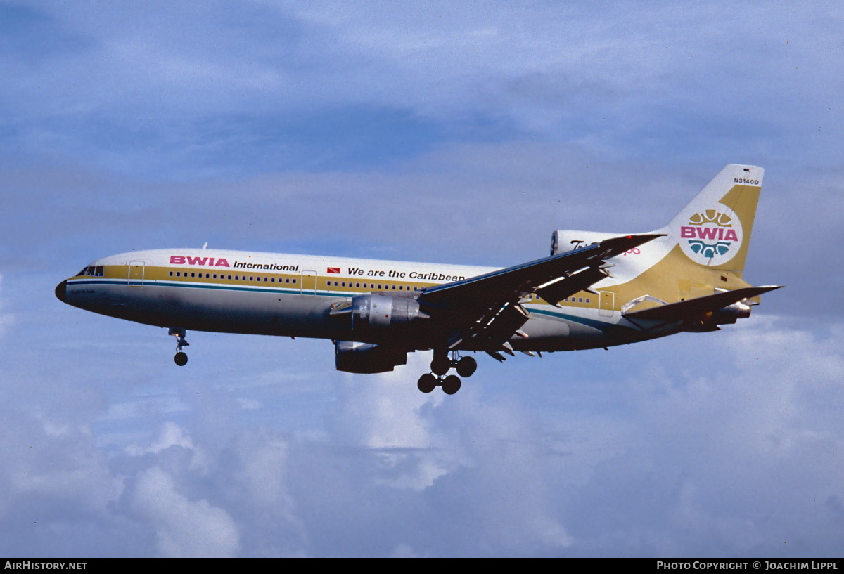 Aircraft Photo of N3140D | Lockheed L-1011-385-3 TriStar 500 | BWIA International | AirHistory.net #477658