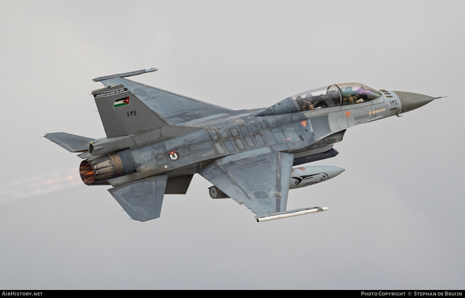 Aircraft Photo of 134 | General Dynamics F-16BM Fighting Falcon | Jordan - Air Force | AirHistory.net #477905