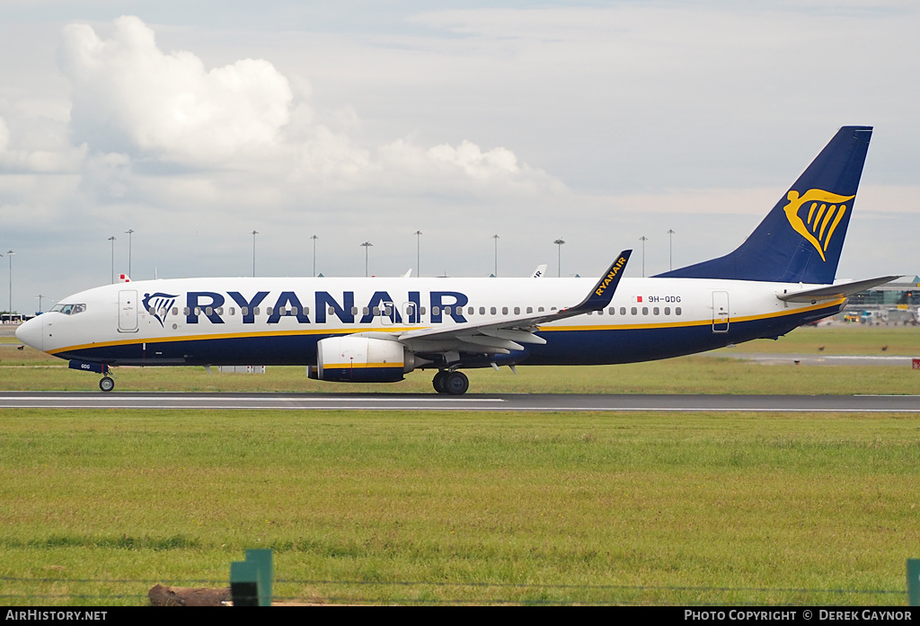 Aircraft Photo of 9H-QDG | Boeing 737-800 | Ryanair | AirHistory.net #478369