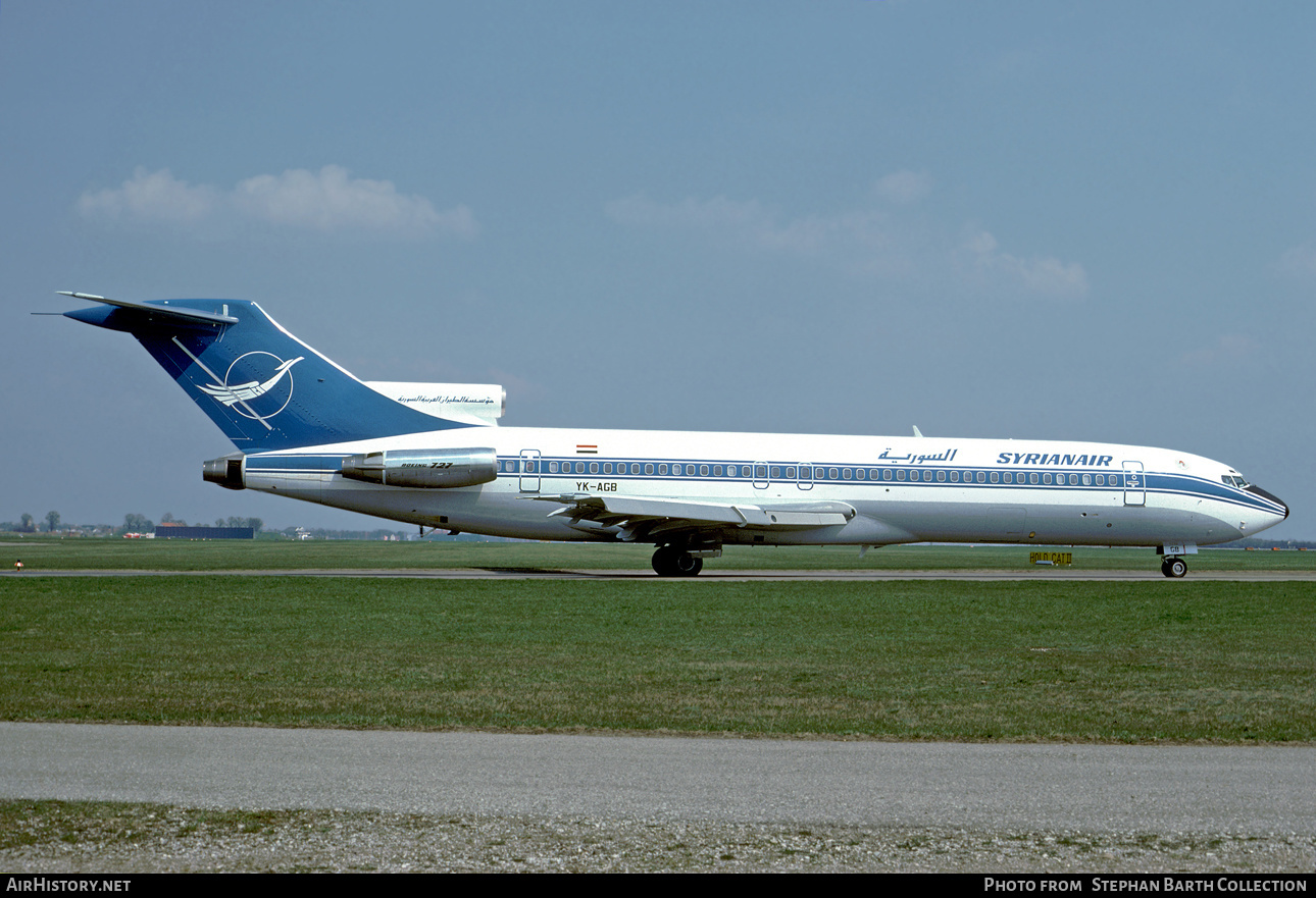 Aircraft Photo of YK-AGB | Boeing 727-294/Adv | Syrian Air - Syrian Arab Airlines | AirHistory.net #478651