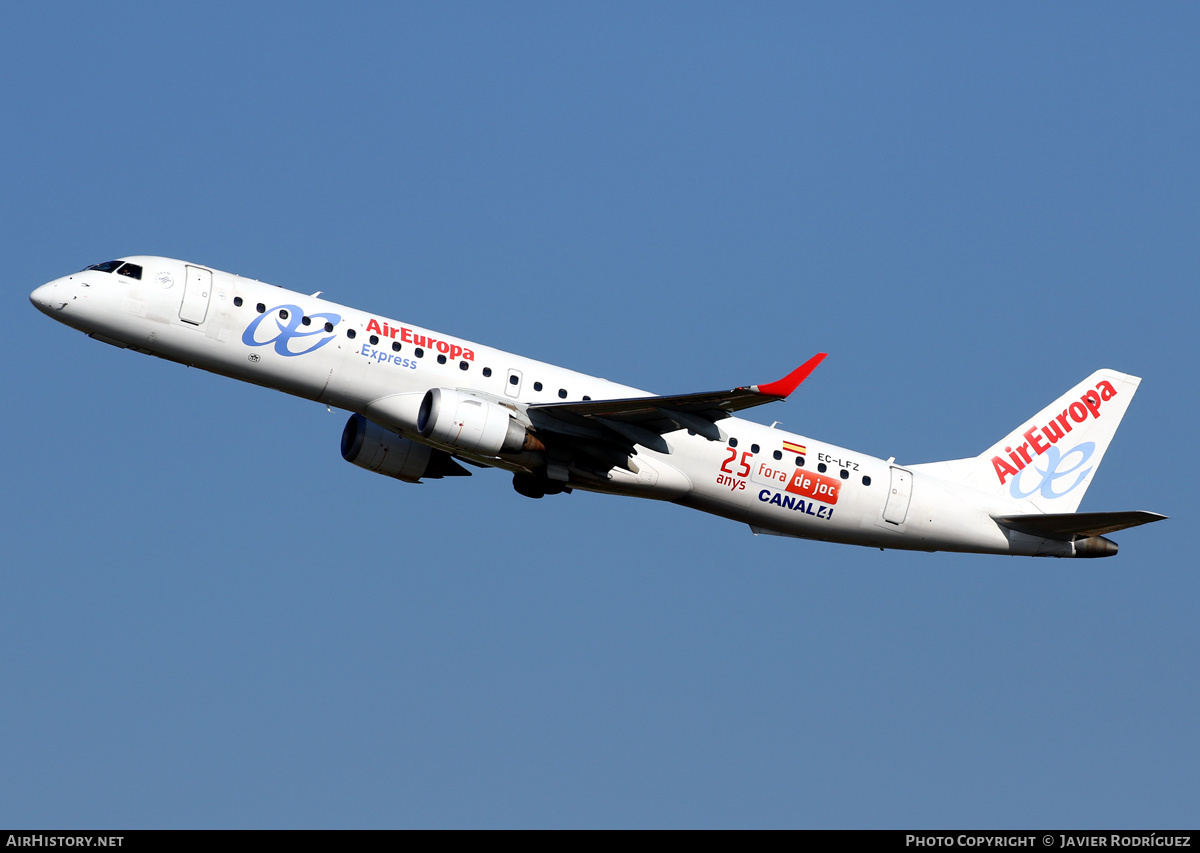 Aircraft Photo of EC-LFZ | Embraer 195LR (ERJ-190-200LR) | Air Europa Express | AirHistory.net #478825