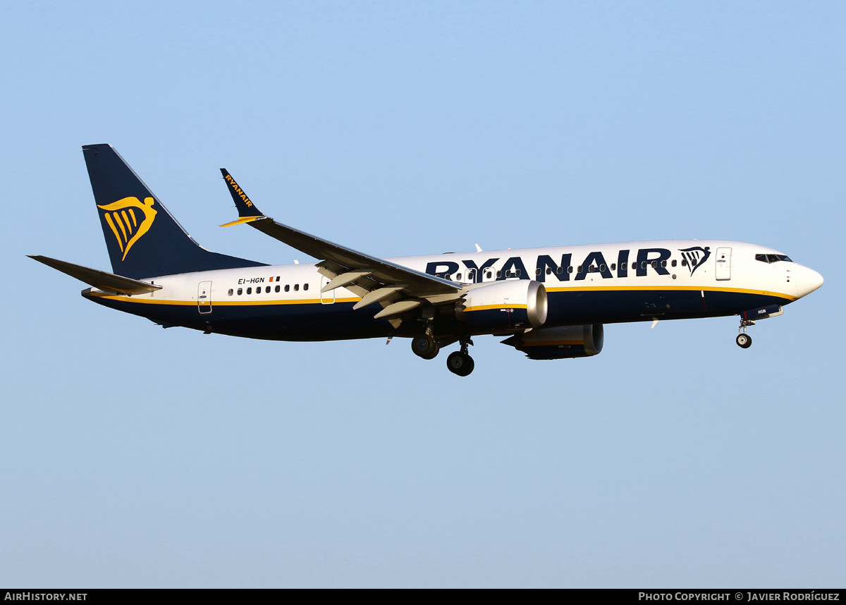 Aircraft Photo of EI-HGN | Boeing 737-8200 Max 200 | Ryanair | AirHistory.net #479150