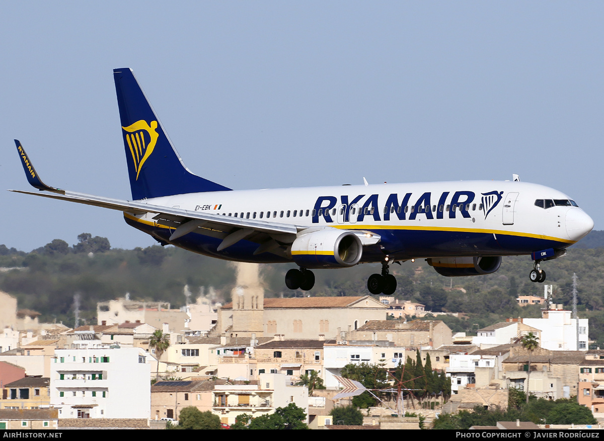Aircraft Photo of EI-EBK | Boeing 737-8AS | Ryanair | AirHistory.net #479397
