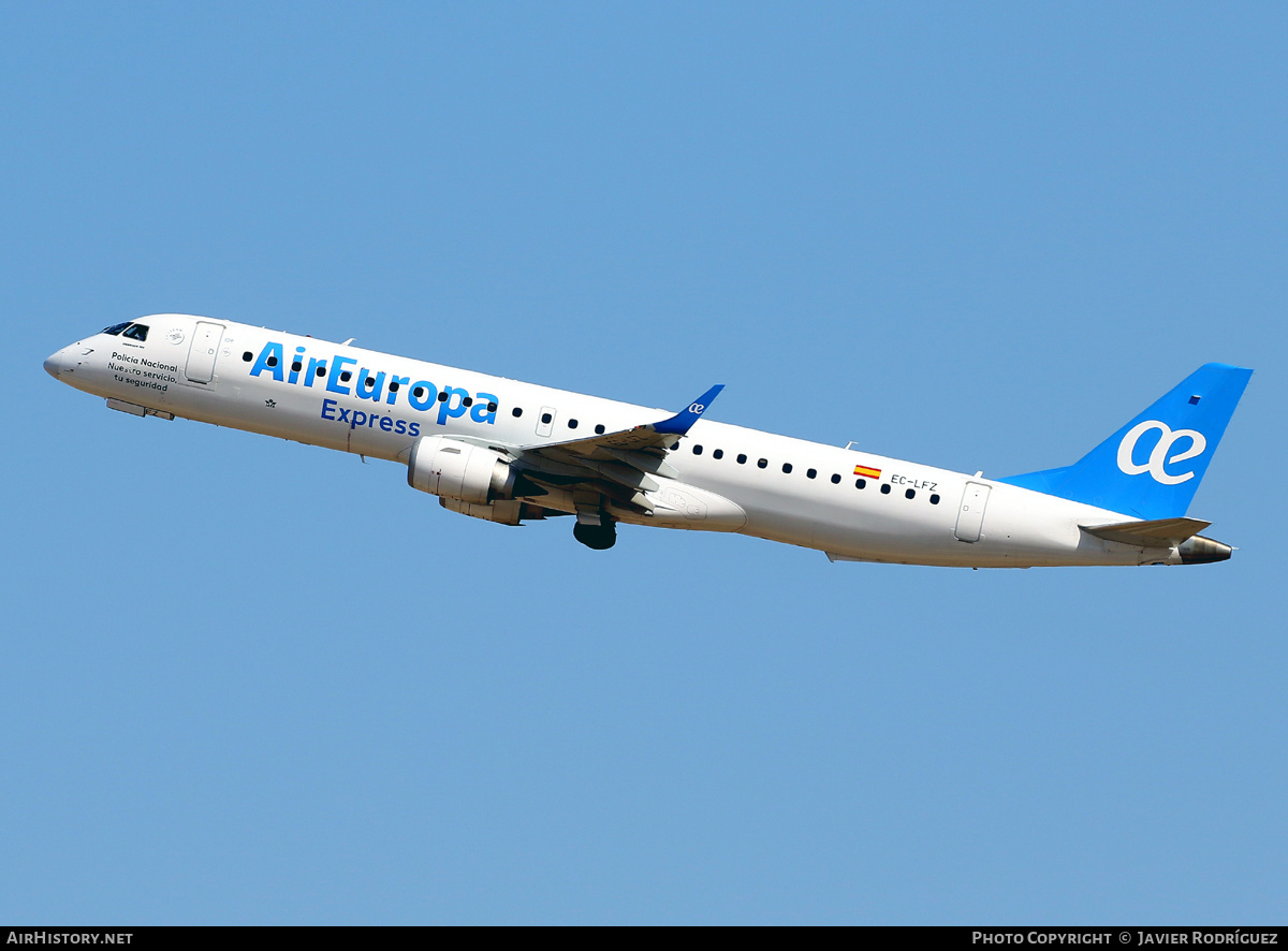 Aircraft Photo of EC-LFZ | Embraer 195LR (ERJ-190-200LR) | Air Europa Express | AirHistory.net #479723