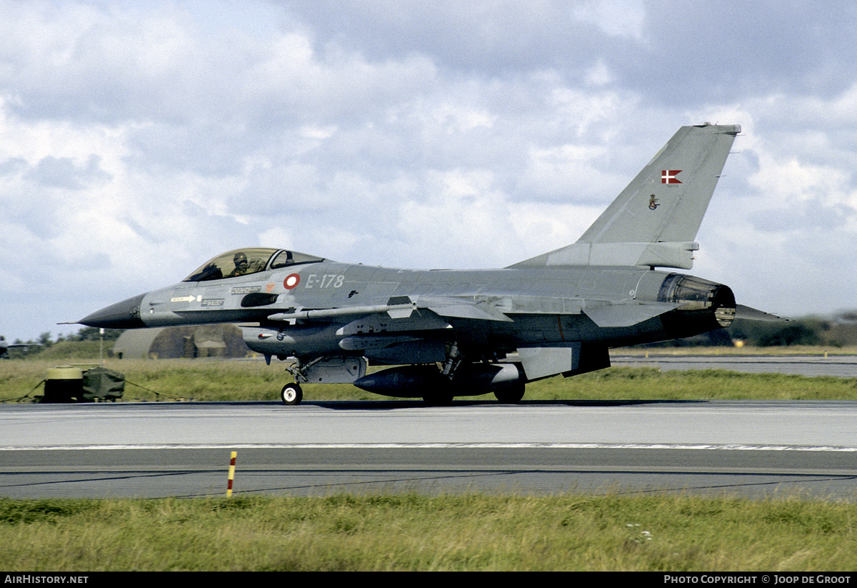 Aircraft Photo of E-178 | General Dynamics F-16A Fighting Falcon | Denmark - Air Force | AirHistory.net #479869