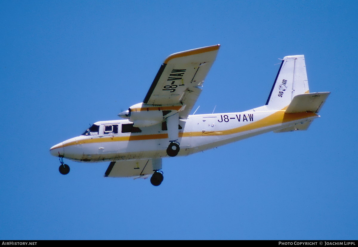 Aircraft Photo of J8-VAW | Britten-Norman BN-2A-27 Islander | SVG Air - St. Vincent and the Grenadines Air | AirHistory.net #480019
