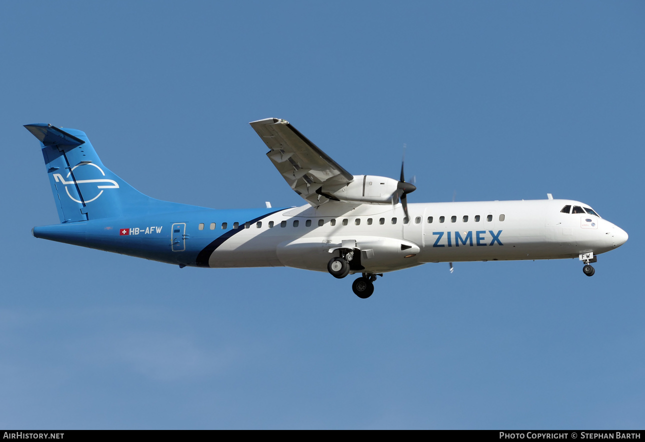 Aircraft Photo of HB-AFW | ATR ATR-72-202/F | Zimex Aviation | AirHistory.net #480340
